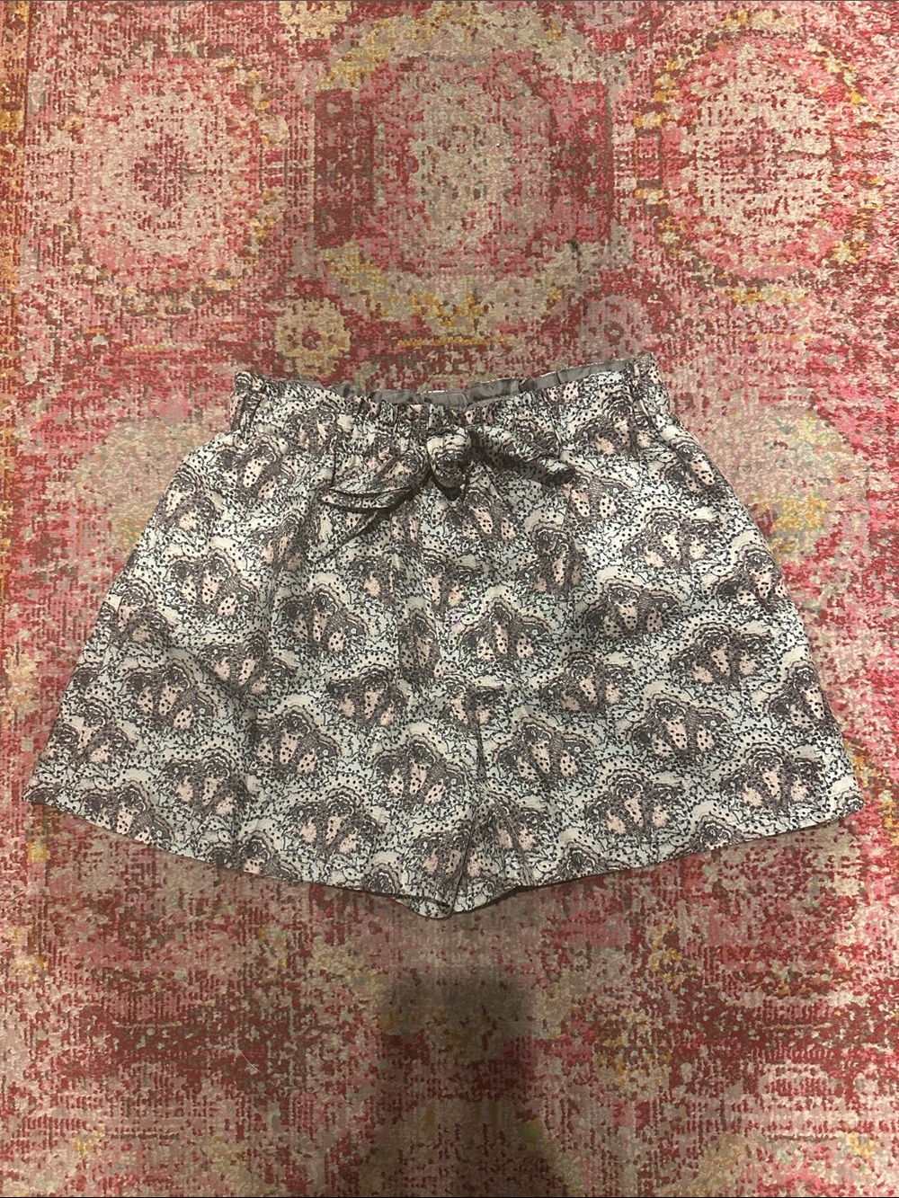 Cynthia Rowley High-Waist Printed Shorts in Pink & Gray
